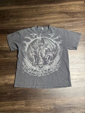 RARE Vintage Y2K 2001 Liquid Blue Dragon T-Shirt